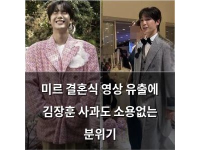 미르 결혼식 영상 유출에 김장훈 사과도 소용없는 분위기