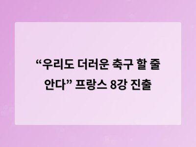 “우리도 더러운 축구 할 줄 안다” 프랑스 8강 진출
