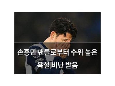 손흥민 팬들로부터 수위 높은 욕설 비난 받음