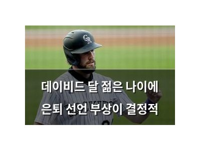 데이비드 달 젊은 나이에 은퇴 선언 부상이 결정적