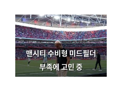 맨시티 수비형 미드필더 부족에 고민 중