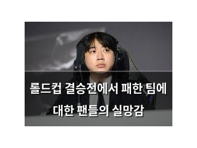 롤드컵 결승전에서 패한 팀에 대한 팬들의 실망감