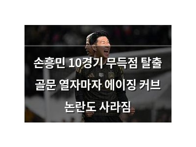 손흥민 10경기 무득점 탈출 골문 열자마자 에이징 커브 논란도 사라짐