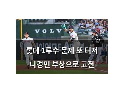 롯데 1루수 문제 또 터져 나경민 부상으로 고전