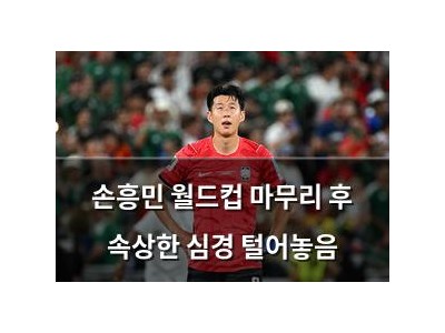 손흥민 월드컵 마무리 후 속상한 심경 털어놓음