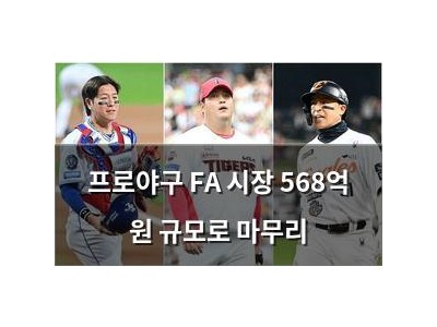 프로야구 FA 시장 568억 원 규모로 마무리