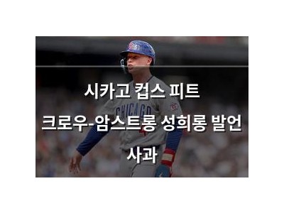 시카고 컵스 피트 크로우-암스트롱 성희롱 발언 사과