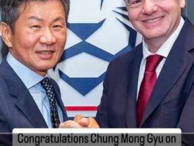 정몽규 대한축구협회장 당선에 인판티노와 알 칼리파 축하 메시지