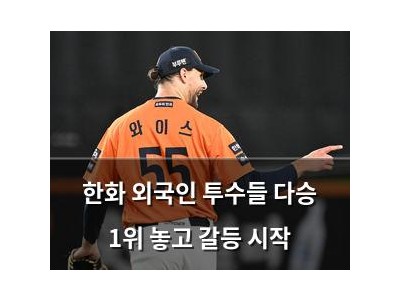 한화 외국인 투수들 다승 1위 놓고 갈등 시작