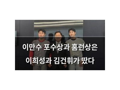 이만수 포수상과 홈런상은 이희성과 김건휘가 땄다