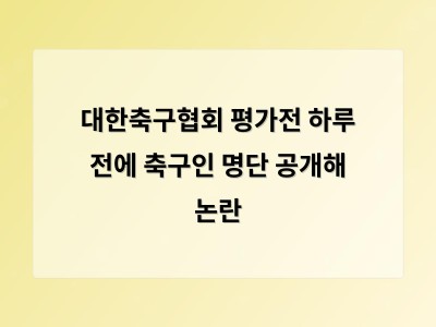 대한축구협회 평가전 하루 전에 축구인 명단 공개해 논란
