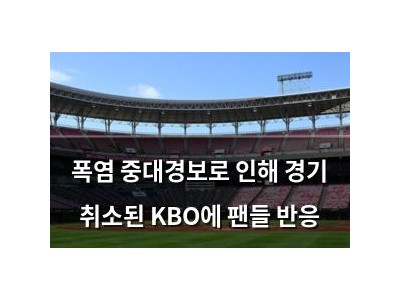 폭염 중대경보로 인해 경기 취소된 KBO에 팬들 반응
