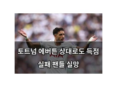 토트넘 에버튼 상대로도 득점 실패 팬들 실망