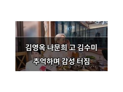 김영옥 나문희 고 김수미 추억하며 감성 터짐